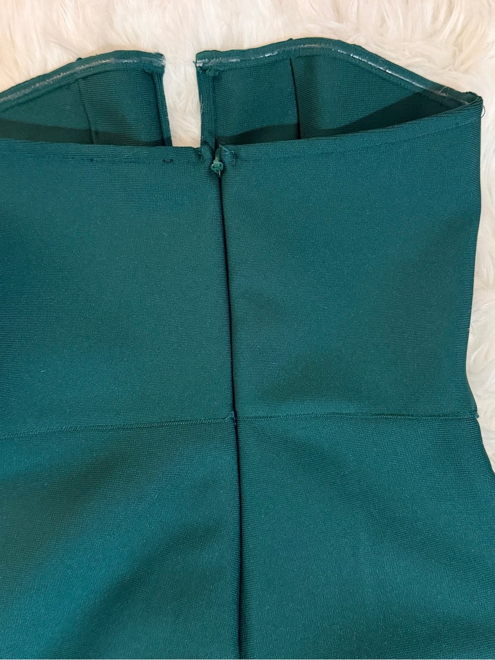 Fashion Nova Emerald Green Strapless Wide Leg Jumpsuit Size S - Picture 10 of 14